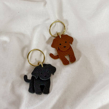 Leather Dog Keychain