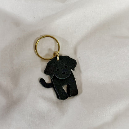 Leather Dog Keychain