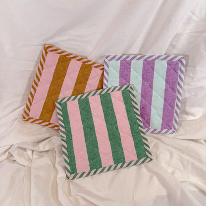 Color Block Stripe Pot Holder