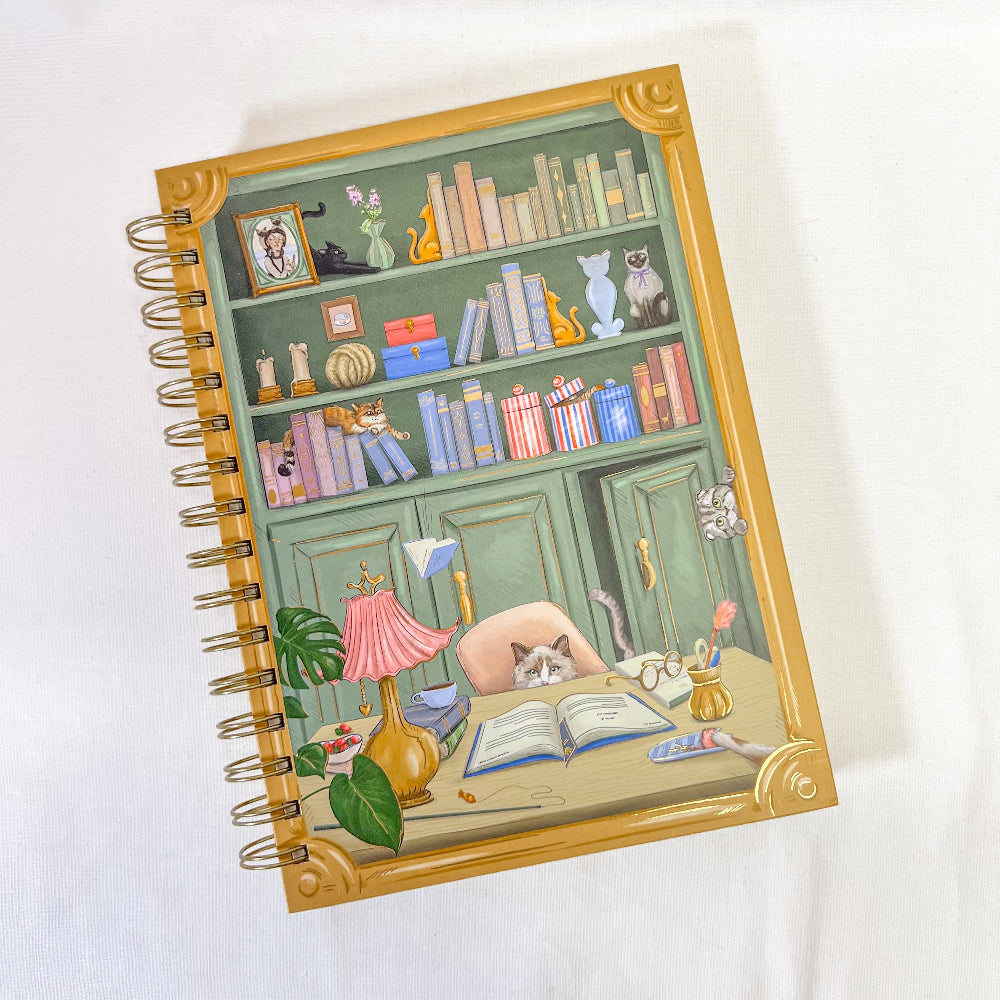 Library Cat Spiral Notebook