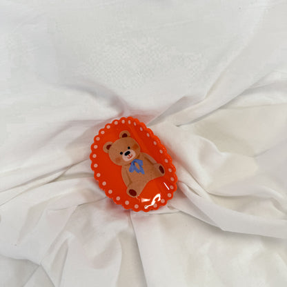 Teddy Bear Framed Claw Hair Clip