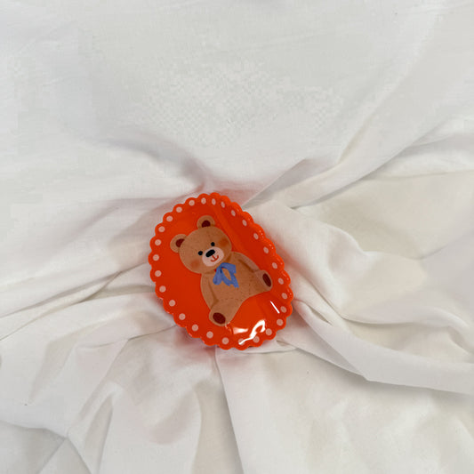 Teddy Bear Framed Claw Hair Clip