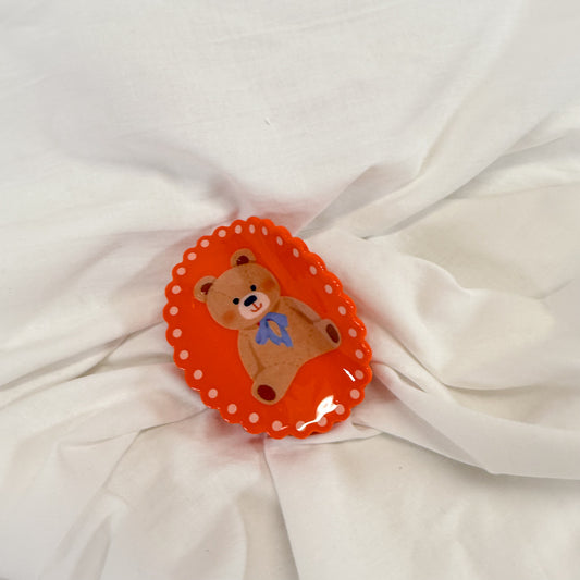 Teddy Bear Framed Claw Hair Clip