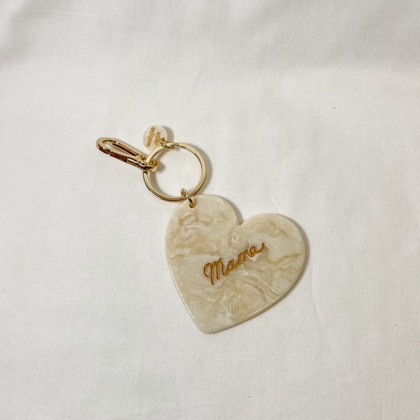 Mama Heart Bag Charm Keychain