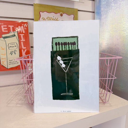 Martini Matchbox Wall Art Print