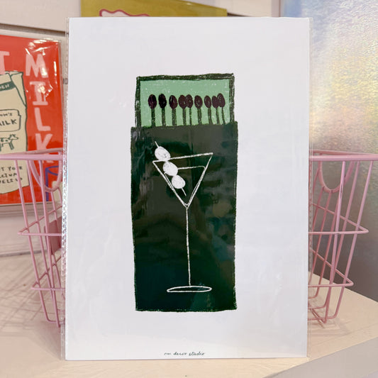 Martini Matchbox Wall Art Print