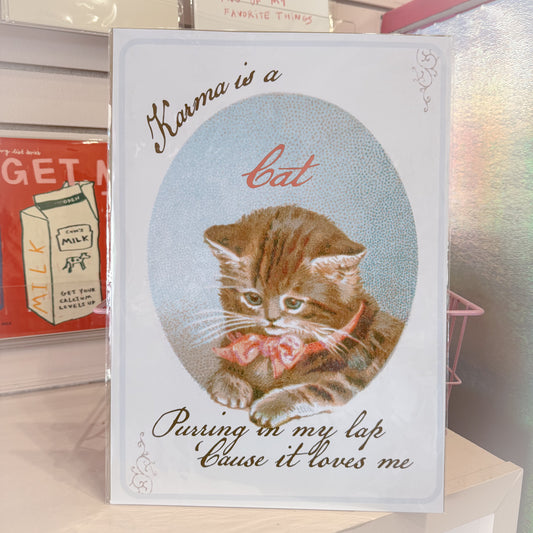 Karma Is A Cat Wall Art Print