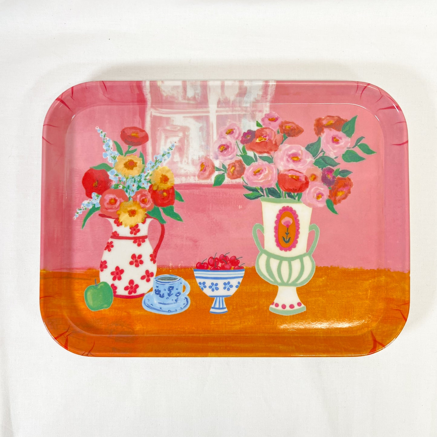 Flower Vase Bamboo Tray