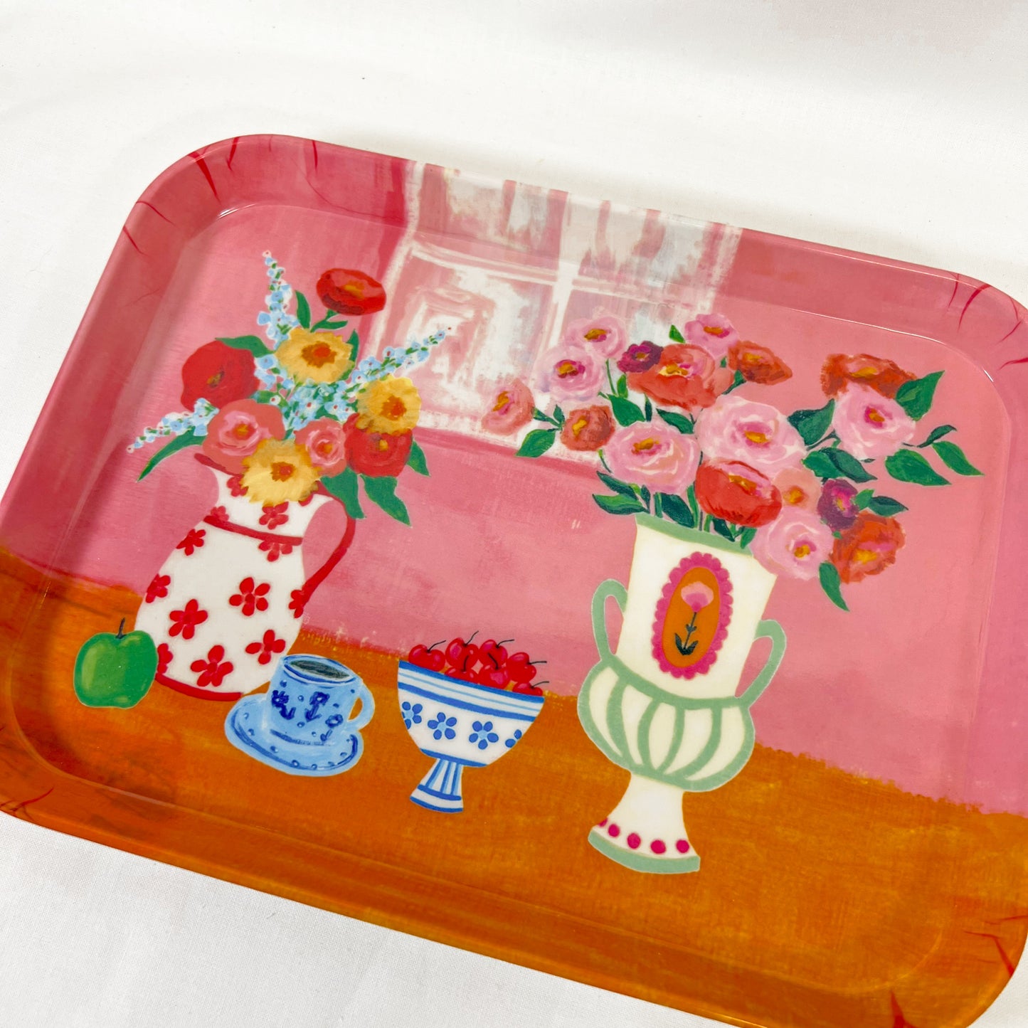 Flower Vase Bamboo Tray