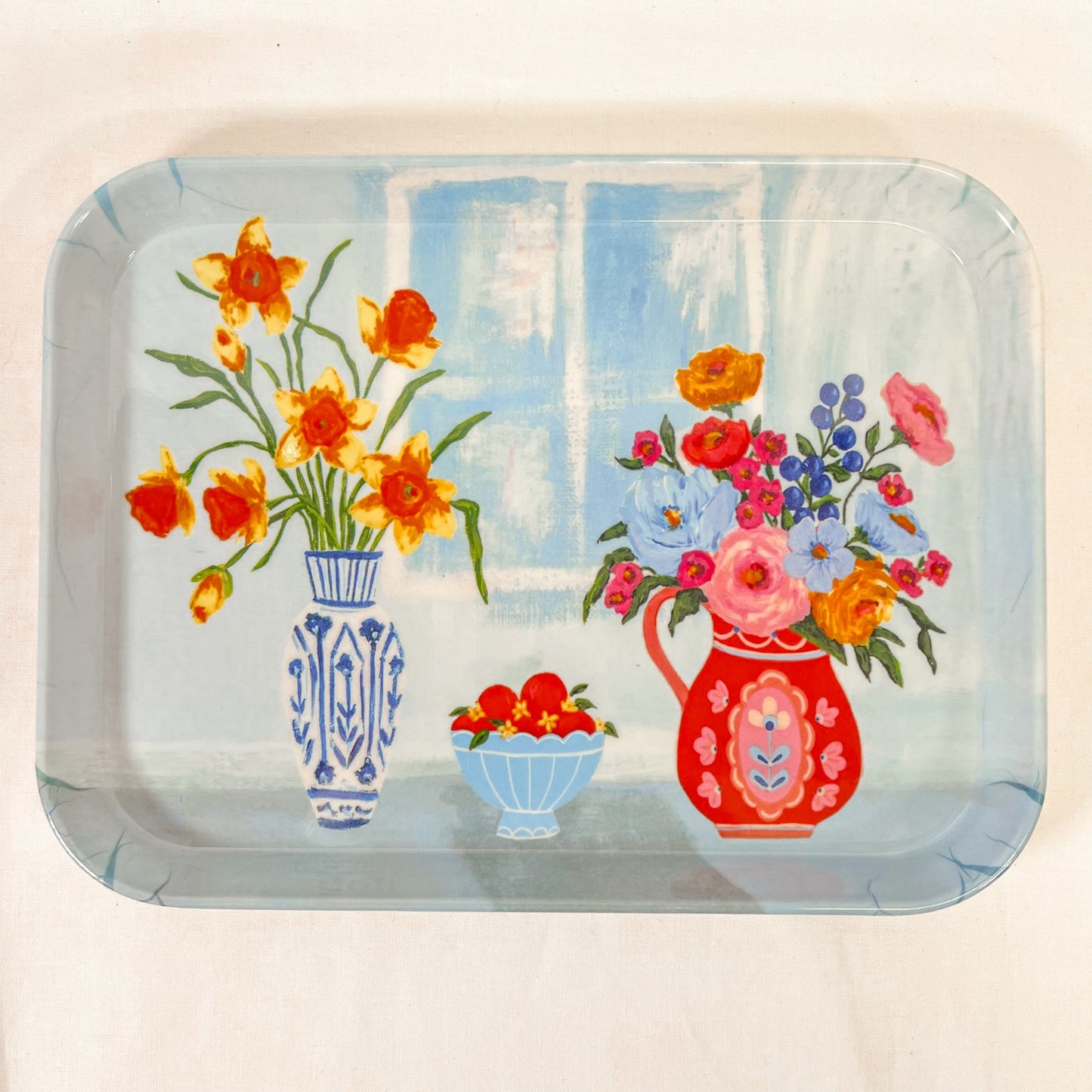 Flower Vase Bamboo Tray