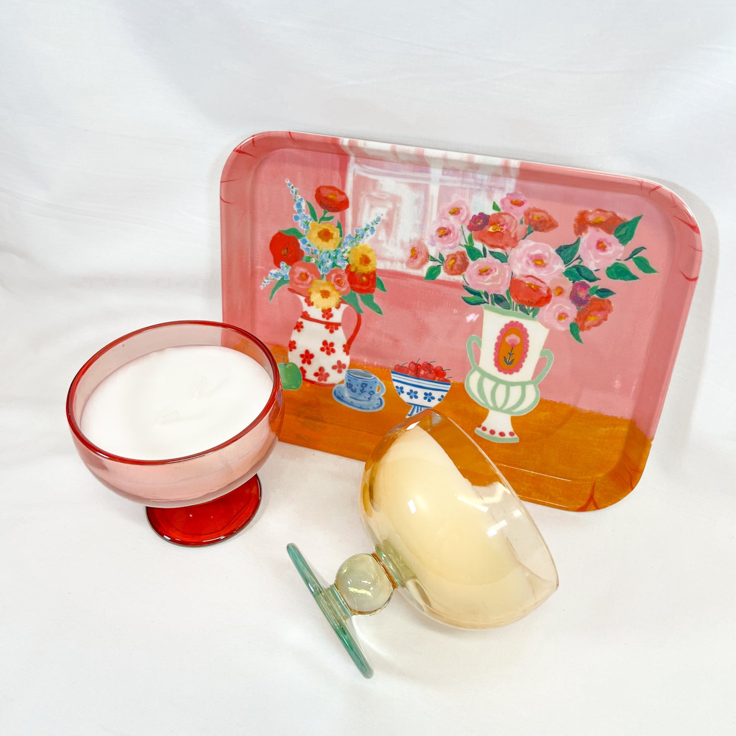 Flower Vase Bamboo Tray