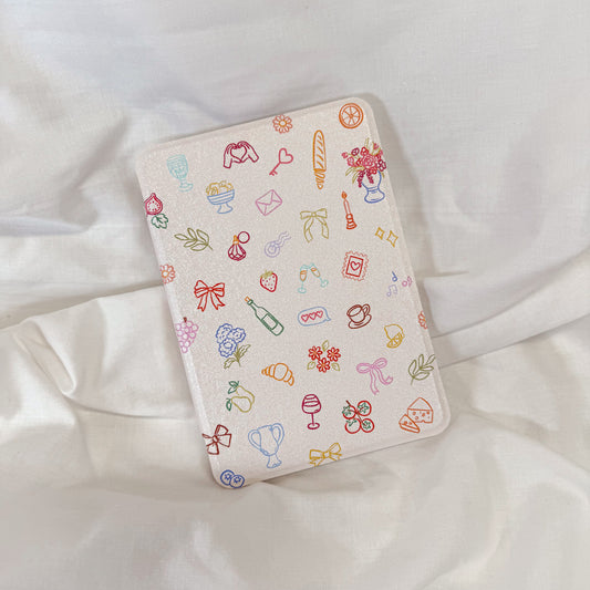 Girly Doodles Clear Back Kindle Case