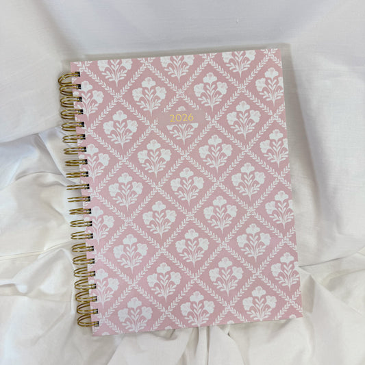 Pink Block Floral 2026 Planner