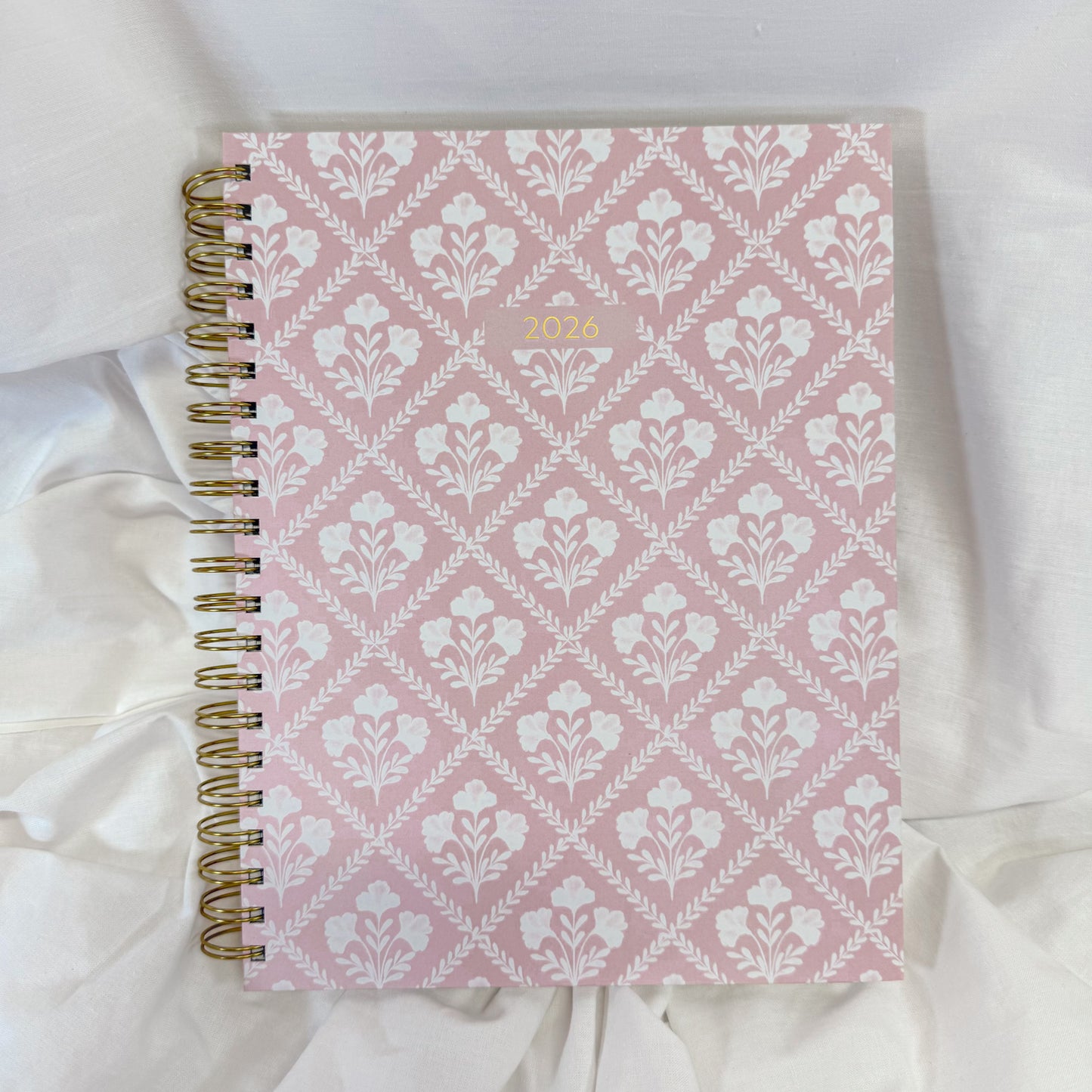 Pink Block Floral 2026 Planner