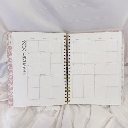 Pink Block Floral 2026 Planner