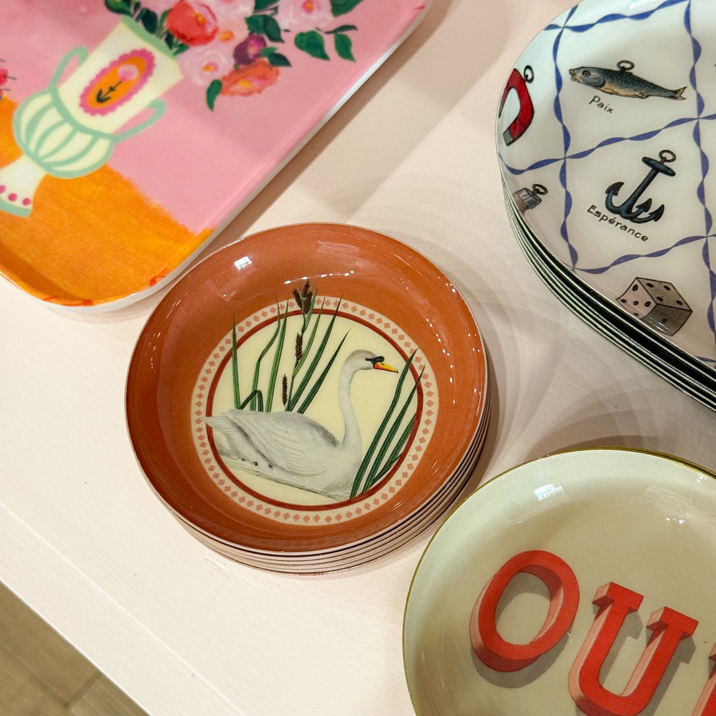 Tropical Swan Enamel Tray