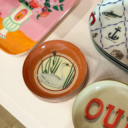 Tropical Swan Enamel Tray