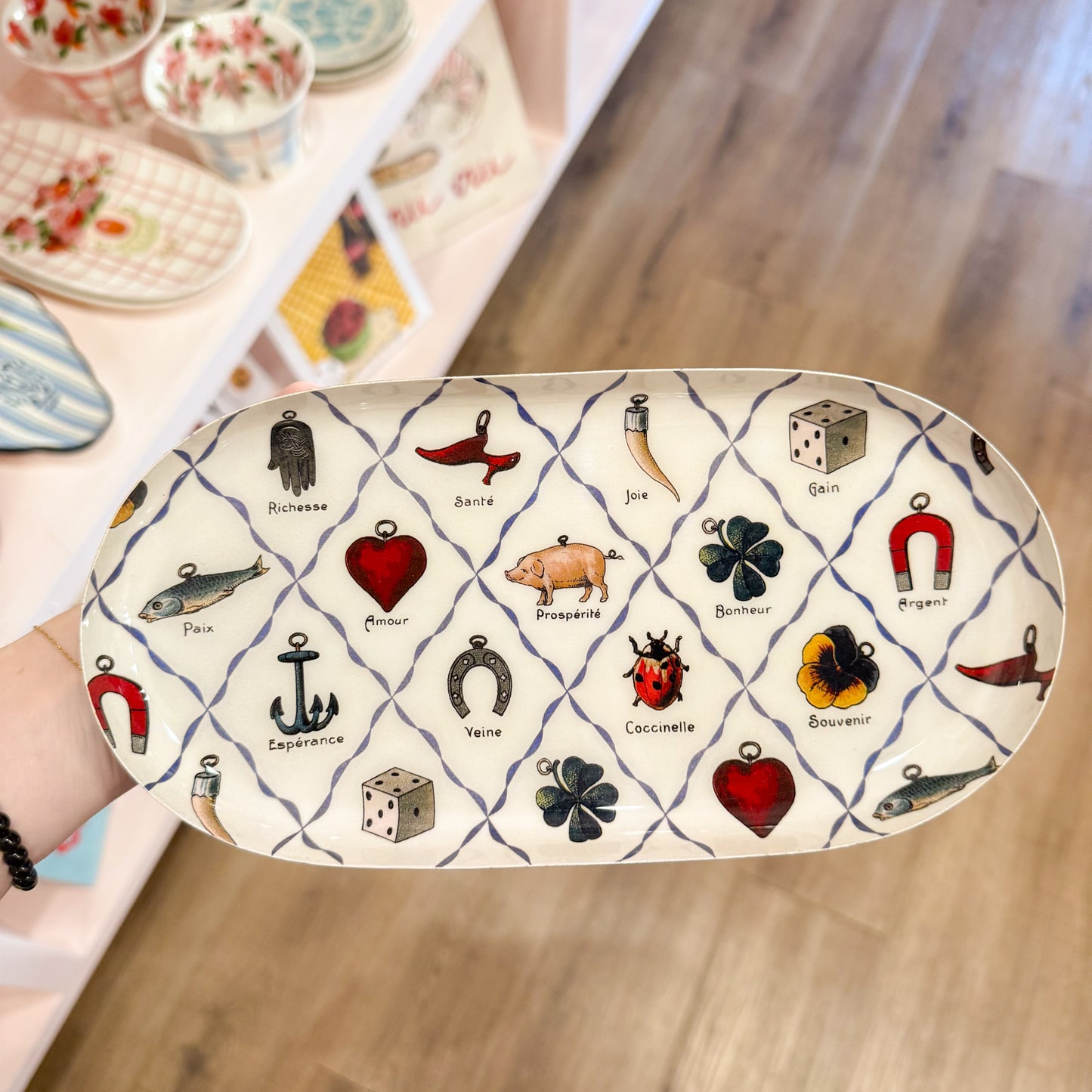 Vintage Charms Enamel Tray