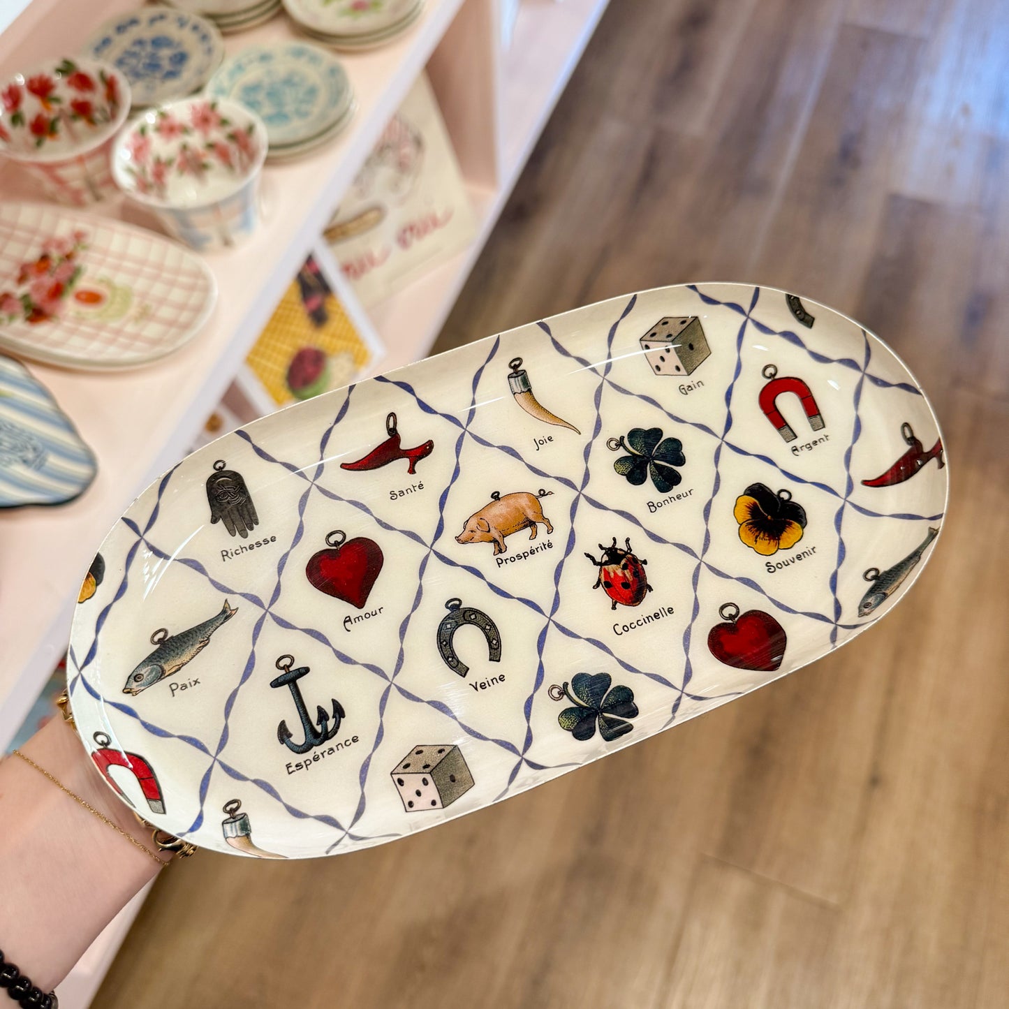 Vintage Charms Enamel Tray