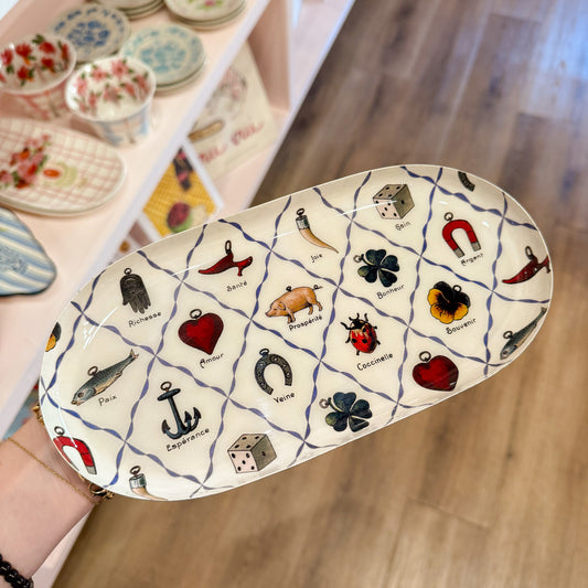 Vintage Charms Enamel Tray