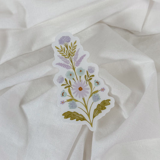 Lavender Stacked Floral Vinyl Sticker