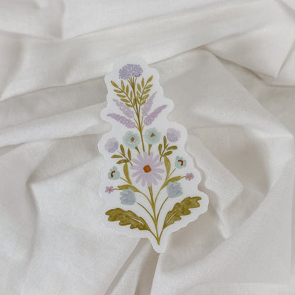 Lavender Stacked Floral Vinyl Sticker