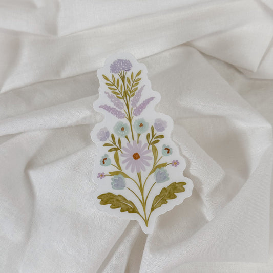 Lavender Stacked Floral Vinyl Sticker
