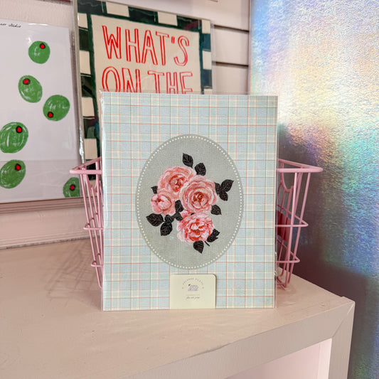 Plaid Roses Wall Art Print