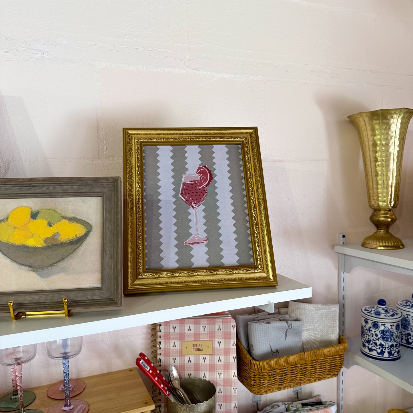 Polka Dot Cocktail Wall Art Print