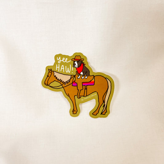 Cowboy Pup Vinyl Sticker