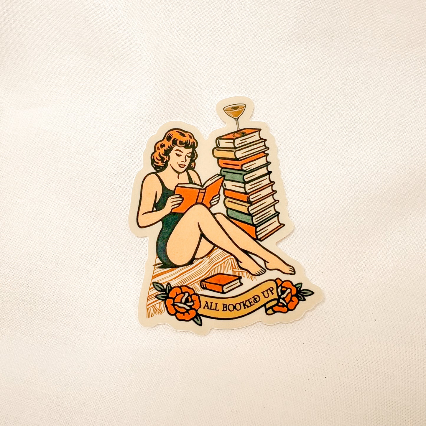 All Booked Up Vinyl Sticker