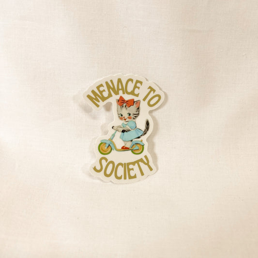 Menace To Society Cat Vinyl Sticker
