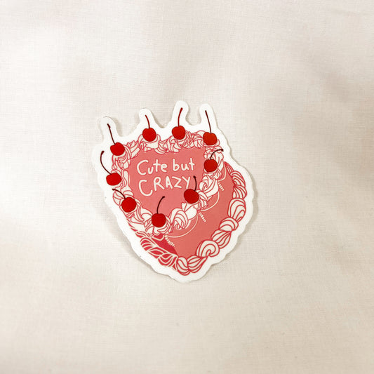 Cute But Crazy Cake Vinyl Sticker