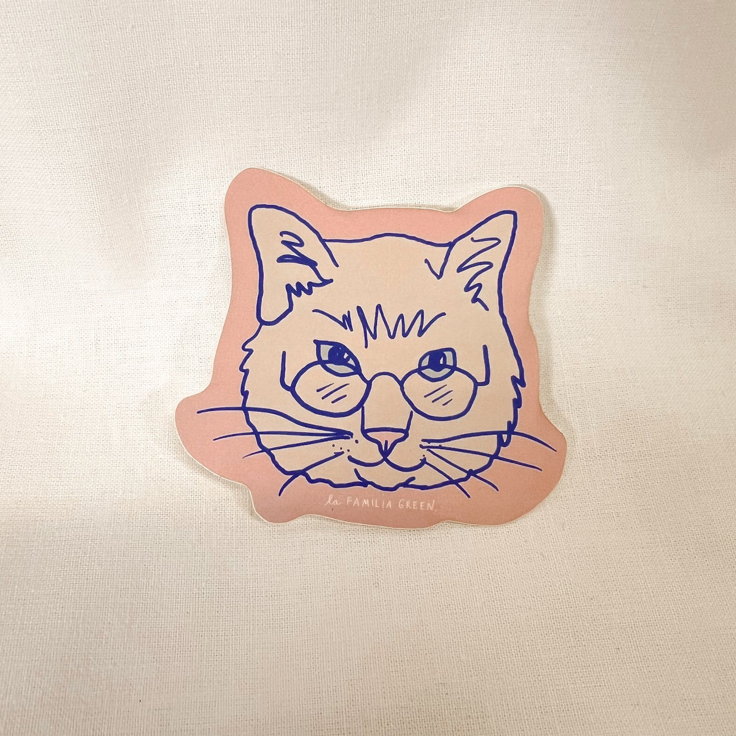Reading Cat Vinyl Sticker