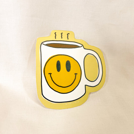 Happy Coffee Vinyl Sticker