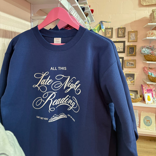 Late Night Reading Crewneck Sweatshirt