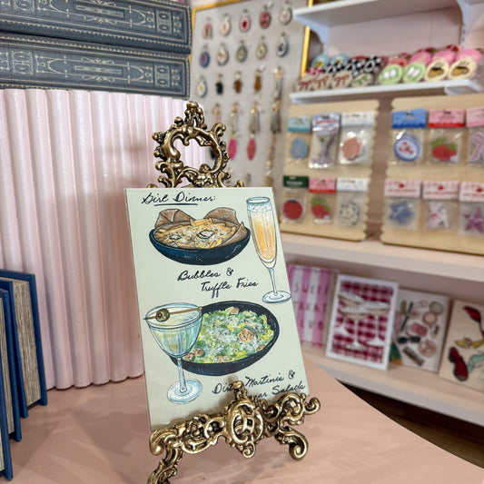 Girl Dinner Wall Art Print