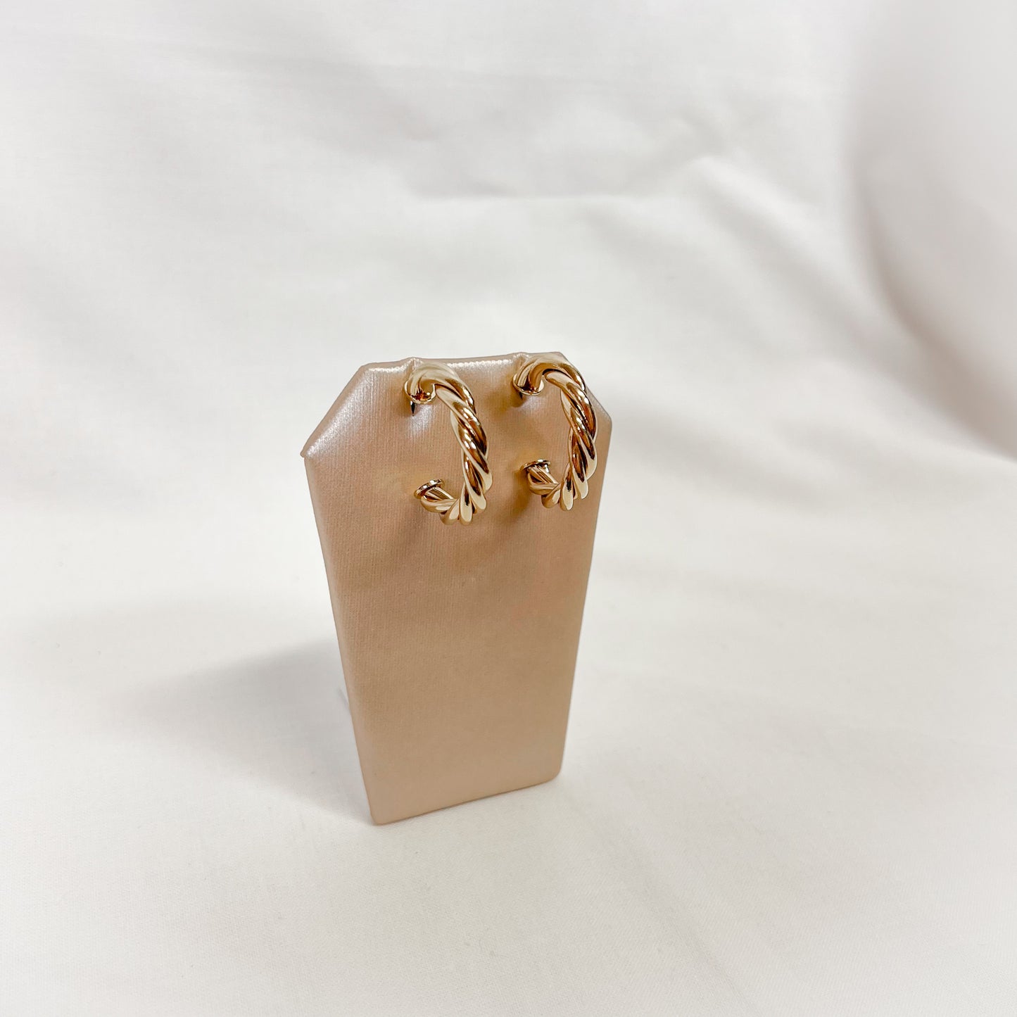 Gold Twist Hoop Earrings