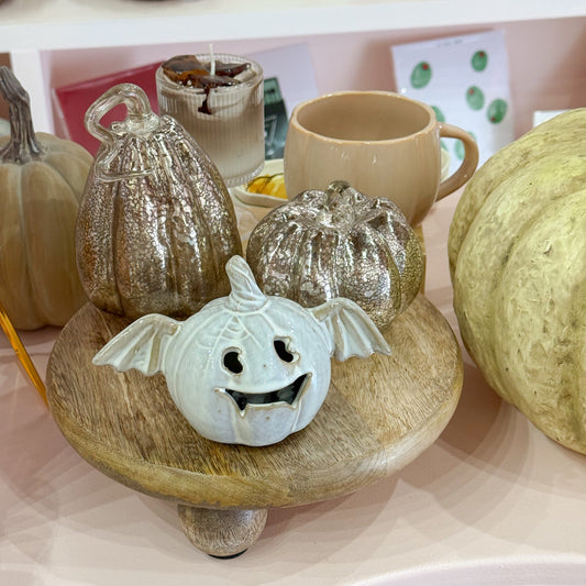 Ceramic Halloween Pumpkin Bat