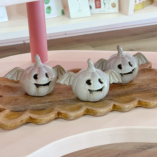 Ceramic Halloween Pumpkin Bat