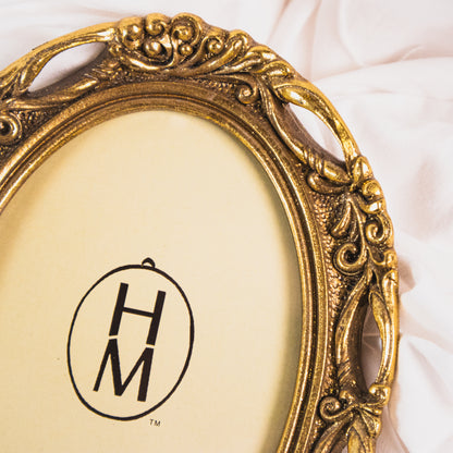 Antique Gold Oval Photo Frame