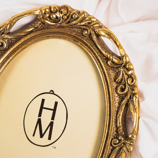 Antique Gold Oval Photo Frame