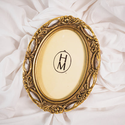 Antique Gold Oval Photo Frame