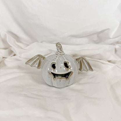 Ceramic Halloween Pumpkin Bat