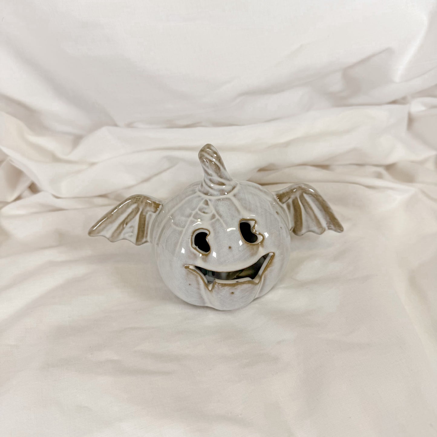 Ceramic Halloween Pumpkin Bat