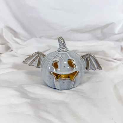 Ceramic Halloween Pumpkin Bat