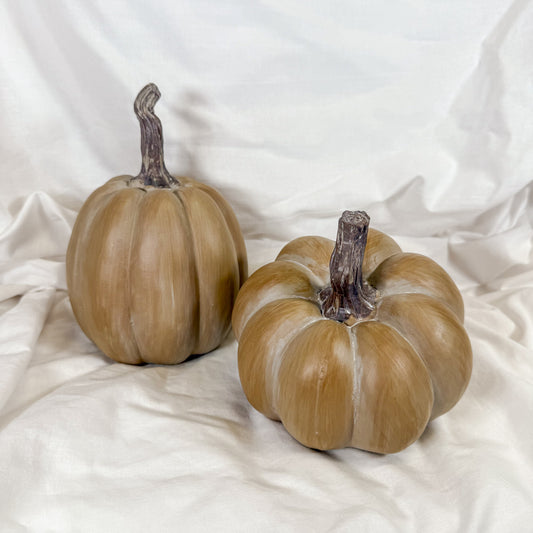 Smooth Tan Decorative Pumpkin