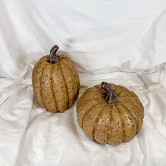 Textured Tan Decorative Pumpkin