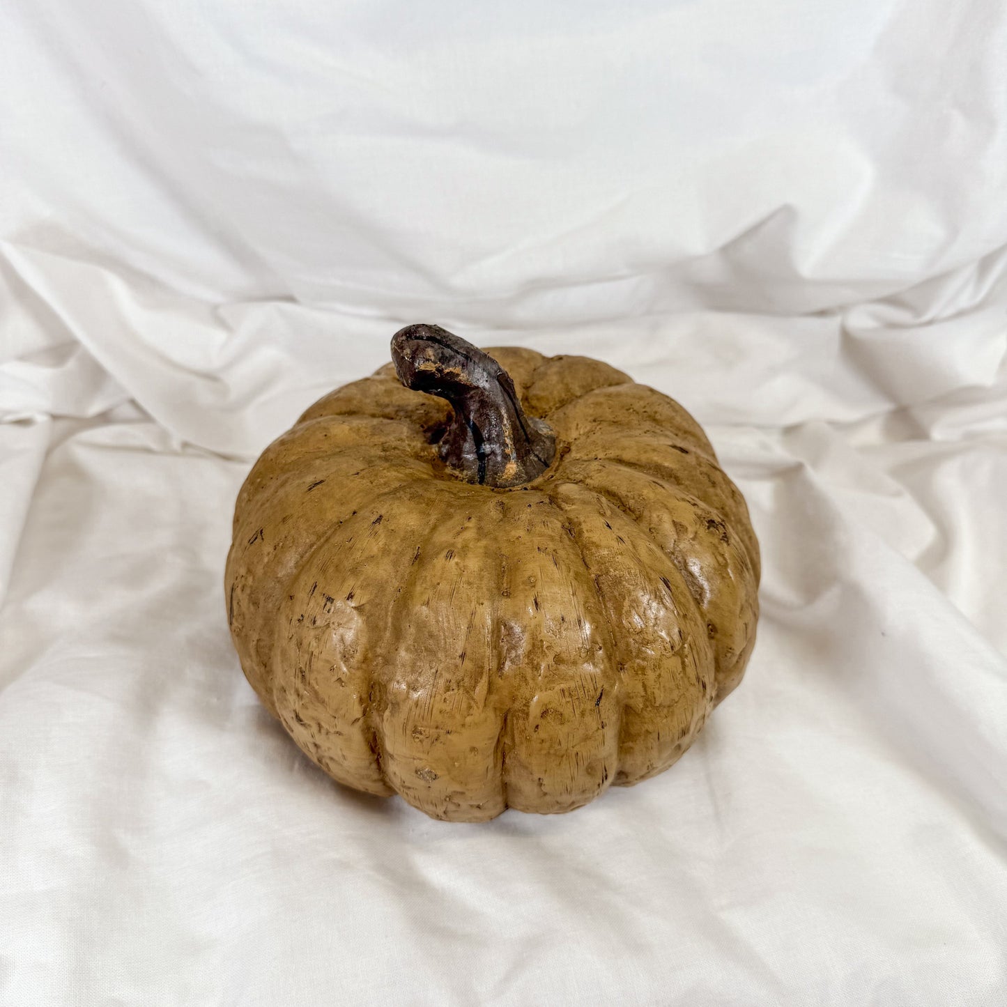 Textured Tan Decorative Pumpkin