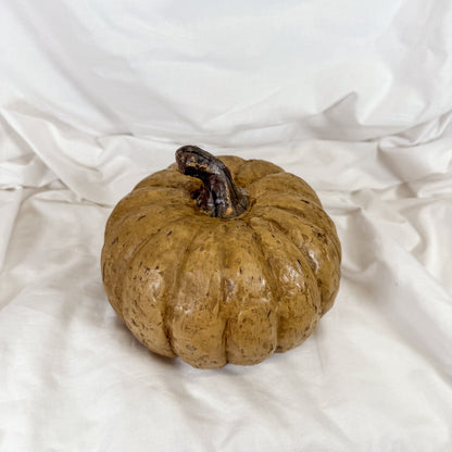 Textured Tan Decorative Pumpkin